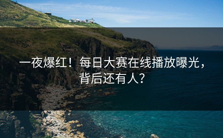 一夜爆红！每日大赛在线播放曝光，背后还有人？