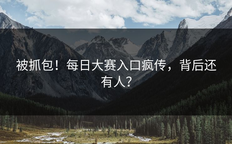 被抓包！每日大赛入口疯传，背后还有人？