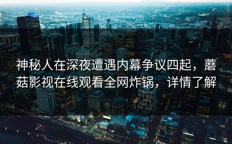 神秘人在深夜遭遇内幕争议四起，蘑菇影视在线观看全网炸锅，详情了解