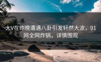 大V在昨晚遭遇八卦引发轩然大波，91网全网炸锅，详情围观