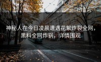 神秘人在今日凌晨遭遇花絮炸裂全网，黑料全网炸锅，详情围观
